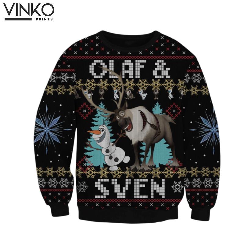 Frozen Olaf Sven 1 Ugly Christmas Sweater