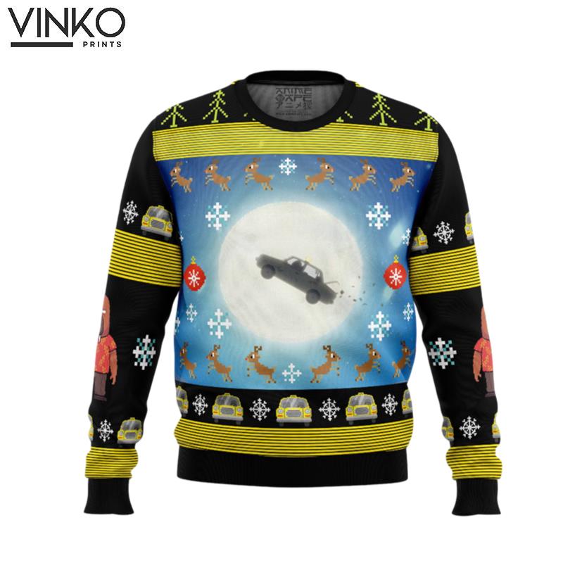 Full Moon Odd Taxi Ugly Christmas Sweater