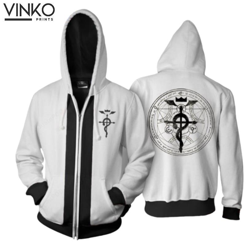 Fullmetal Alchemist Edwaword Elric White Cosplay Hoodie