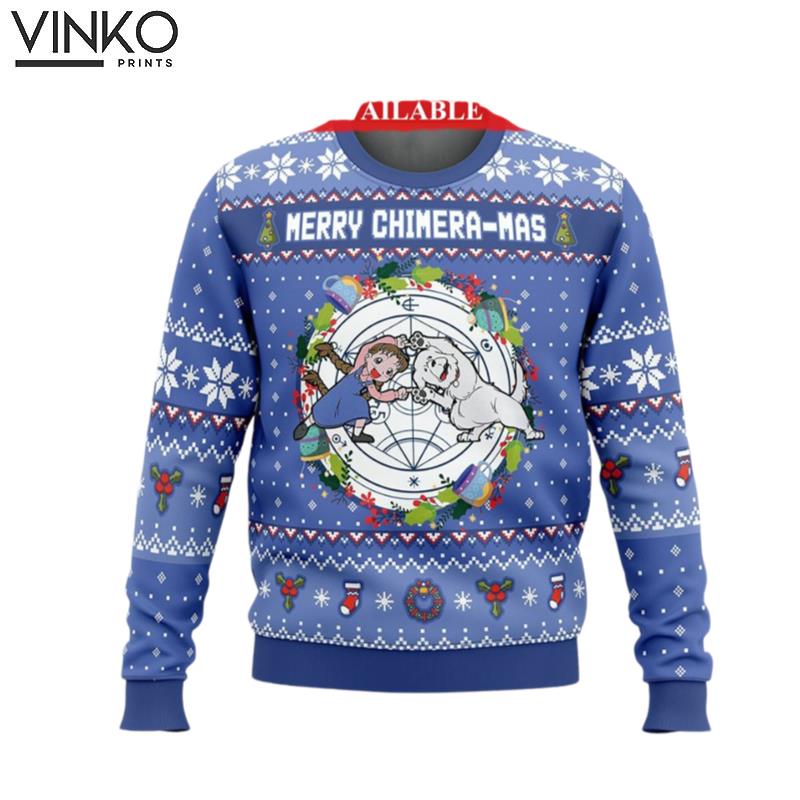 Fullmetal Alchemist Merry Chimeramas Ugly Christmas Sweater