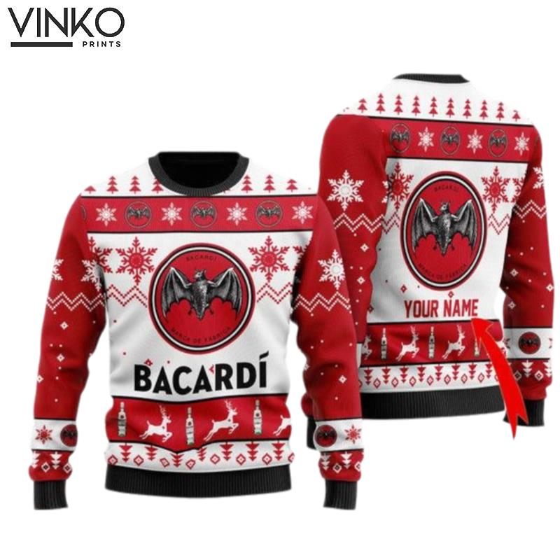 Funny Bacardi Rum Custom Ugly Christmas Sweater