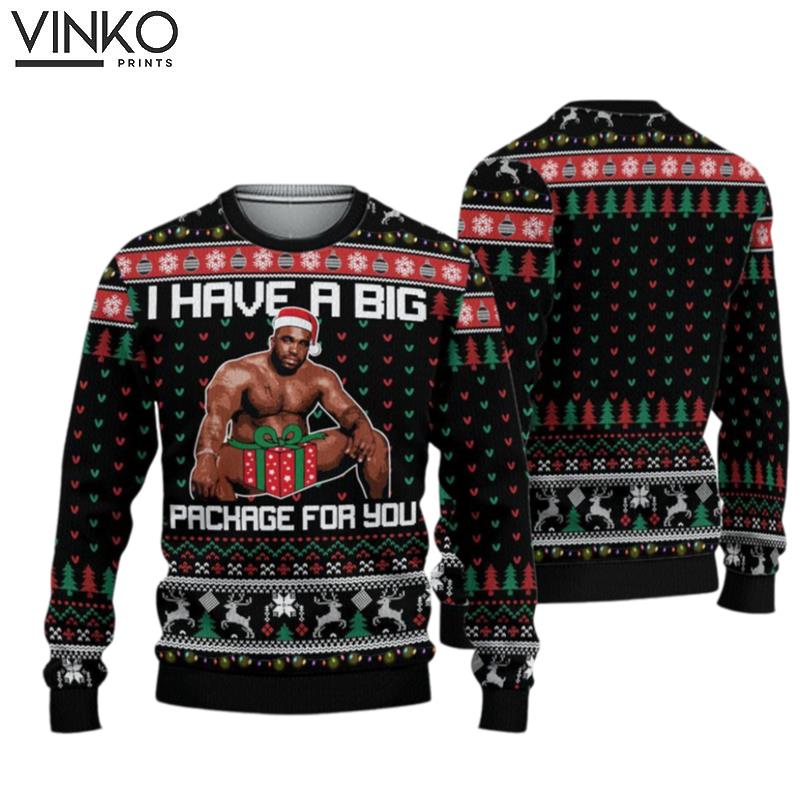 Funny Bed Room Meme I Have A Big Package 3D Ugly Christmas Sweater