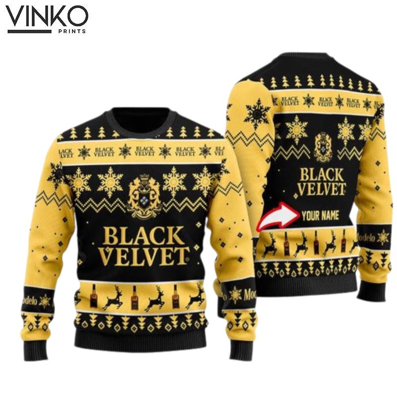 Funny Black Velvet Whisky Custom Ugly Christmas Sweater