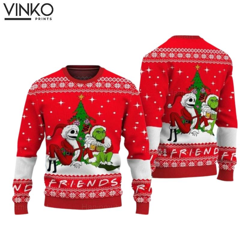 Funny Character And Jack Skellington Disney 3D Ugly Christmas Sweater