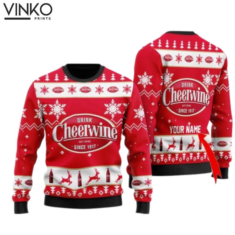 Funny Cheerwine Custom Ugly Christmas Sweater