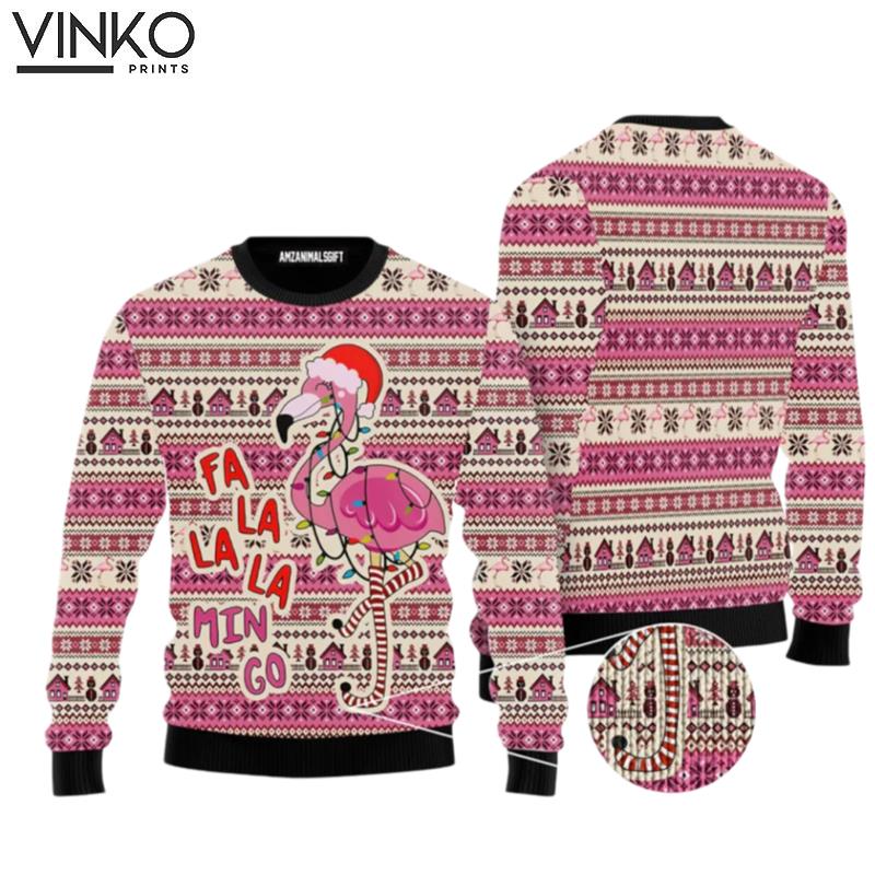 Funny Falalamingo Ugly Christmas Sweater