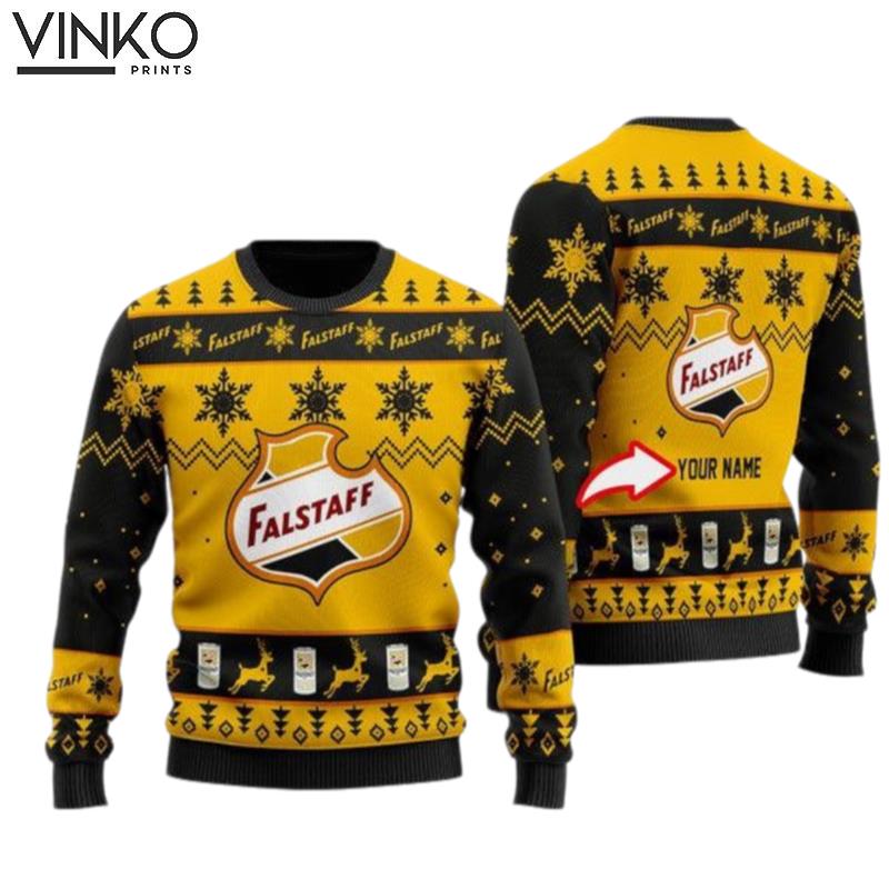 Funny Falstaff Beer Custom Ugly Christmas Sweater