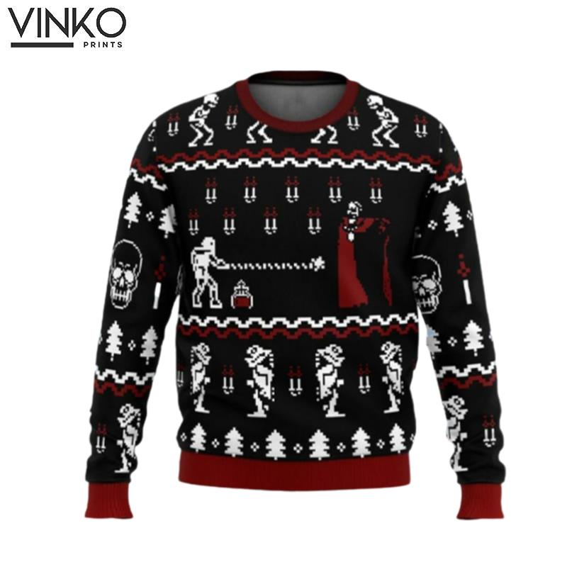 Funny Game Castlevania Classic Game 3D Ugly Christmas Sweater