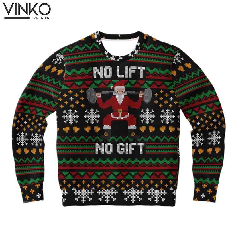 Funny Gym Lifting Christmas Shirt Ugly Christmas Sweater