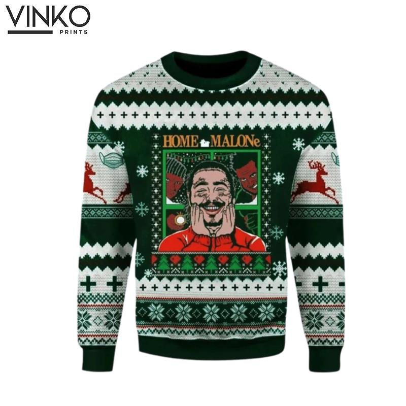 Funny Home Malone Woolen For Holiday Home Alone Ugly Christmas Sweater