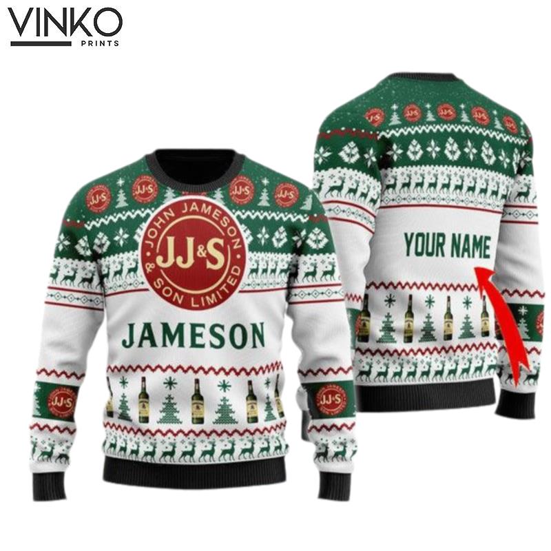 Funny Jameson Irish Whiskey Custom Ugly Christmas Sweater