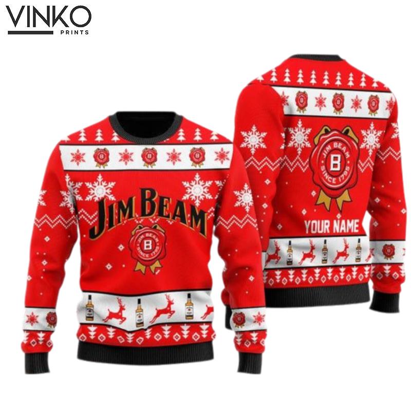 Funny Jim Beam Custom Ugly Christmas Sweater