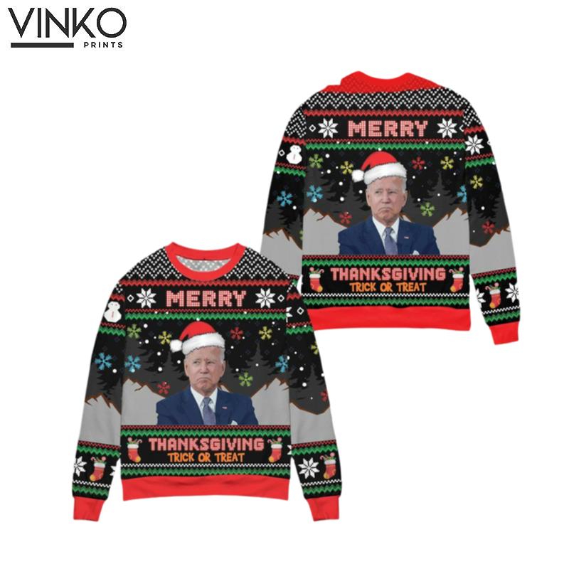 Funny Joe Bbiden Merry You Know The Thing Xmas Ugly Christmas Sweater