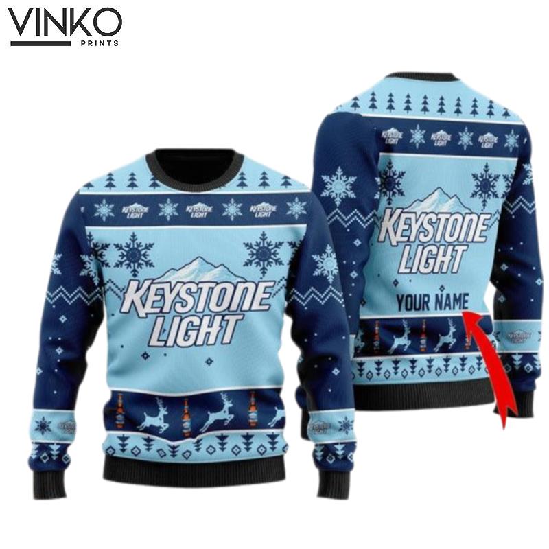 Funny Keystone Light Custom Ugly Christmas Sweater