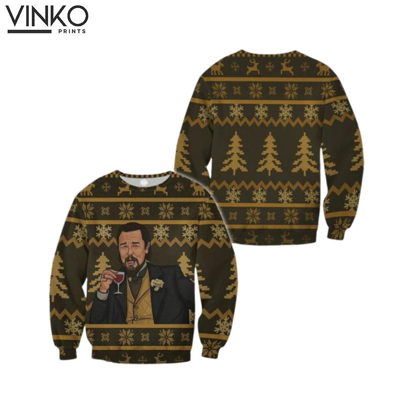 Funny Leo Meme Ugly Xmas Leonardo Dicaprio Laughing Meme Ugly Christmas Sweater