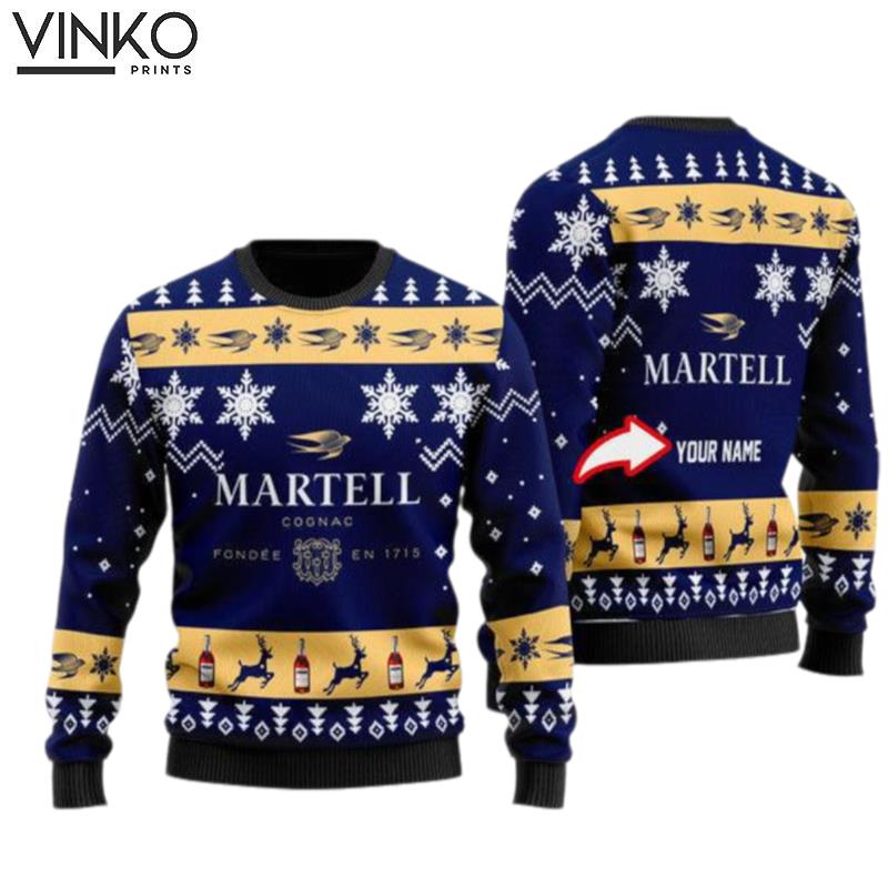 Funny Martell Cognac Personalized Ugly Christmas Sweater