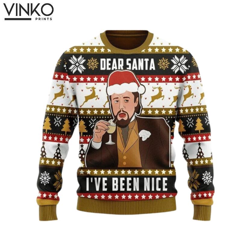 Funny Meme Leo Dear Santa Ugly Christmas Sweater