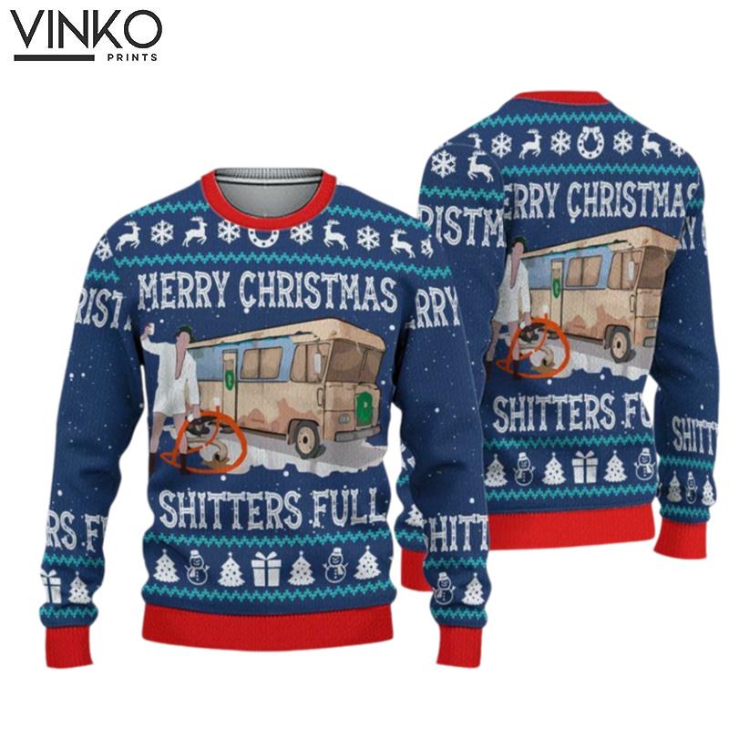 Funny Movie Merry Christmas Shitters 3D Ugly Christmas Sweater