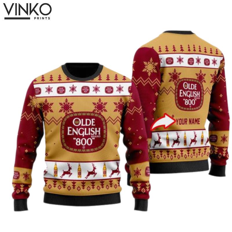 Funny Olde English 800 Personalized Ugly Christmas Sweater