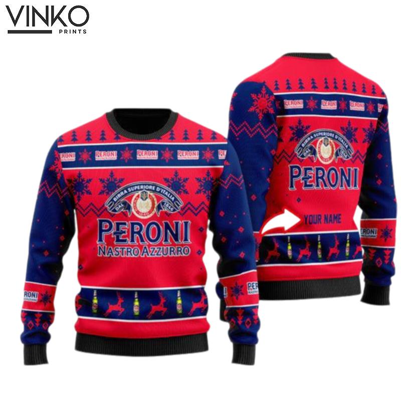 Funny Peroni Beer Personalized Ugly Christmas Sweater