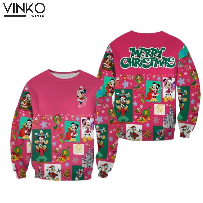 Funny Pink Minnie Mouse Disney 3D Ugly Christmas Sweater