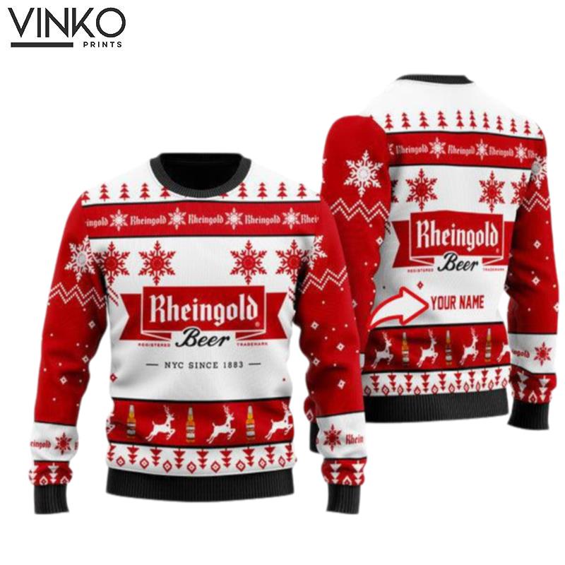 Funny Rheingold Beer Personalized Ugly Christmas Sweater