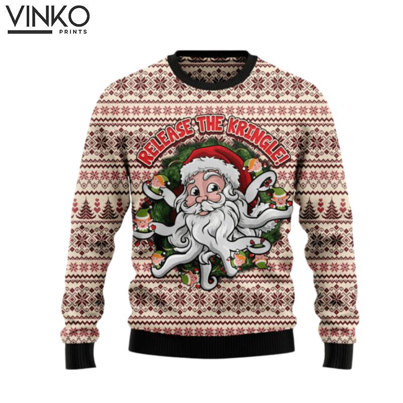 Funny Santa Claus Release The Kringle Best Xmas Gift Gift For Christmas Ugly Christmas Sweater