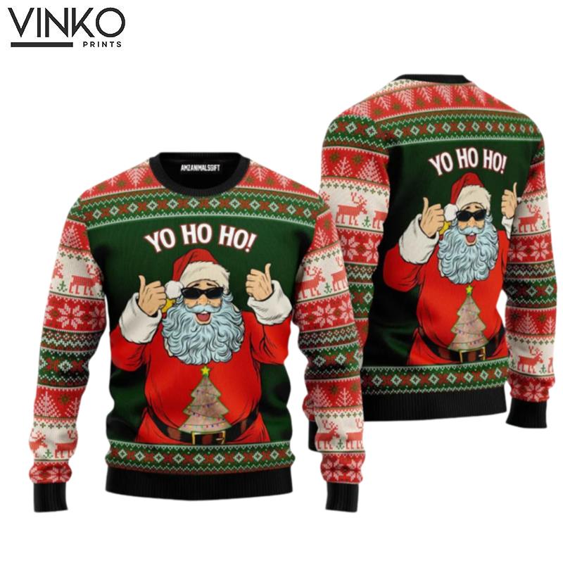 Funny Santa Yo Ho Ho Ugly Christmas Sweater