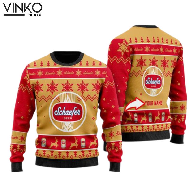 Funny Schaefer Beer Personalized Ugly Christmas Sweater