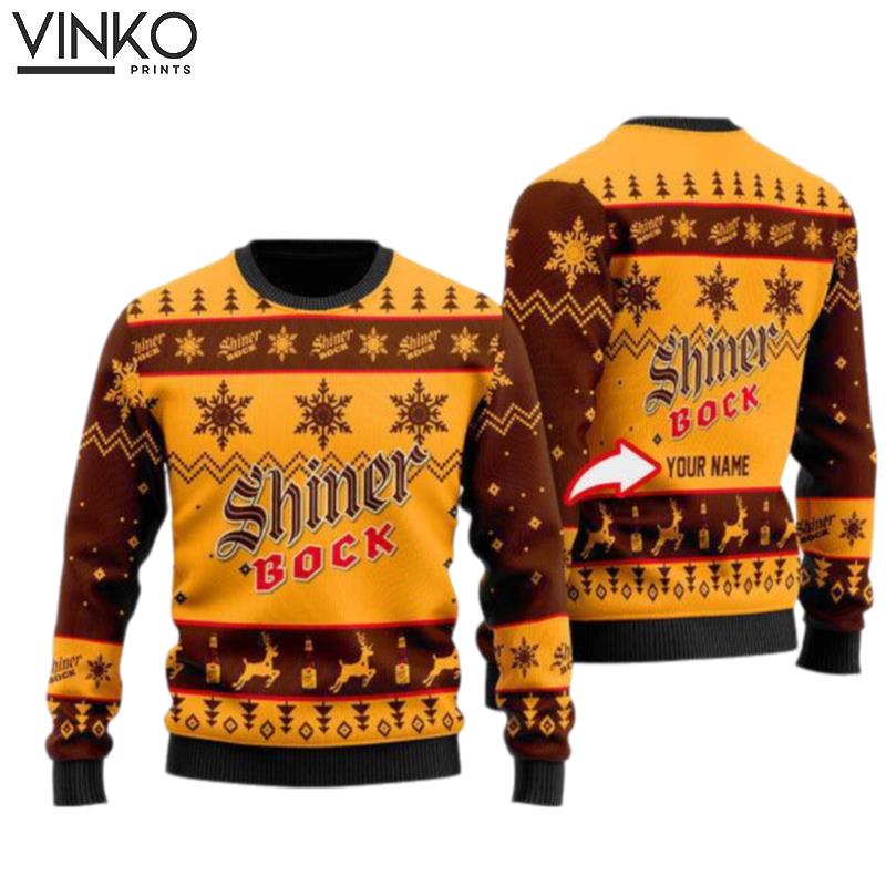 Funny Shiner Bock Beer Personalized Ugly Christmas Sweater