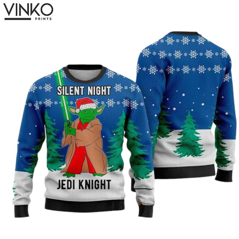 Funny Silent Night Galaxy Character Christmas Ugly Christmas Sweater