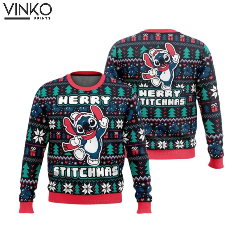 Funny Stitch 3D Ugly Christmas Sweater