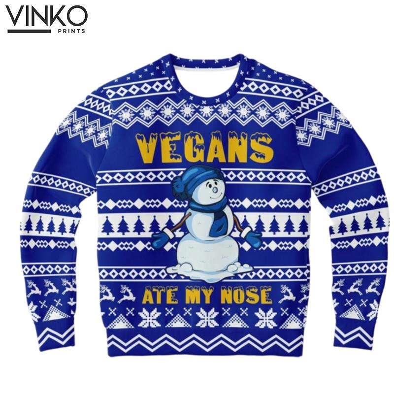 Funny Vegans Ate My Nose Ugly Christmas Sweater