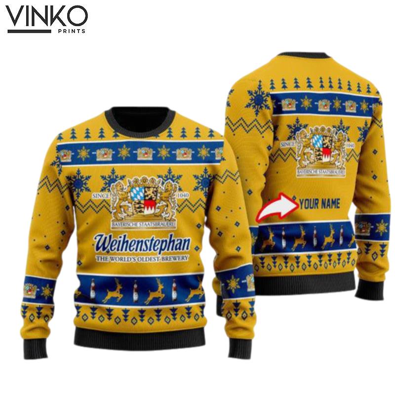 Funny Weihenstephan Beer Personalized Ugly Christmas Sweater