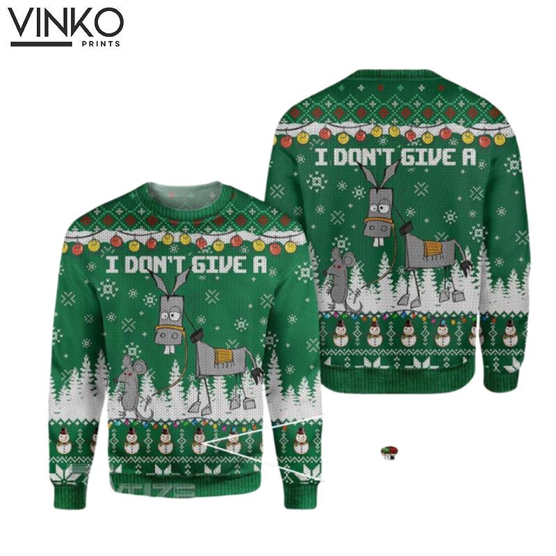 Funny i dont give a rats ass Ugly Christmas Sweater