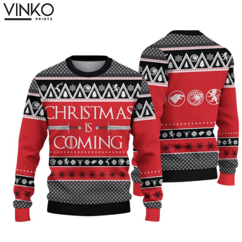 GOT Christmas Is Coming Woolen For Holiday GOT Ugly Christmas Sweater