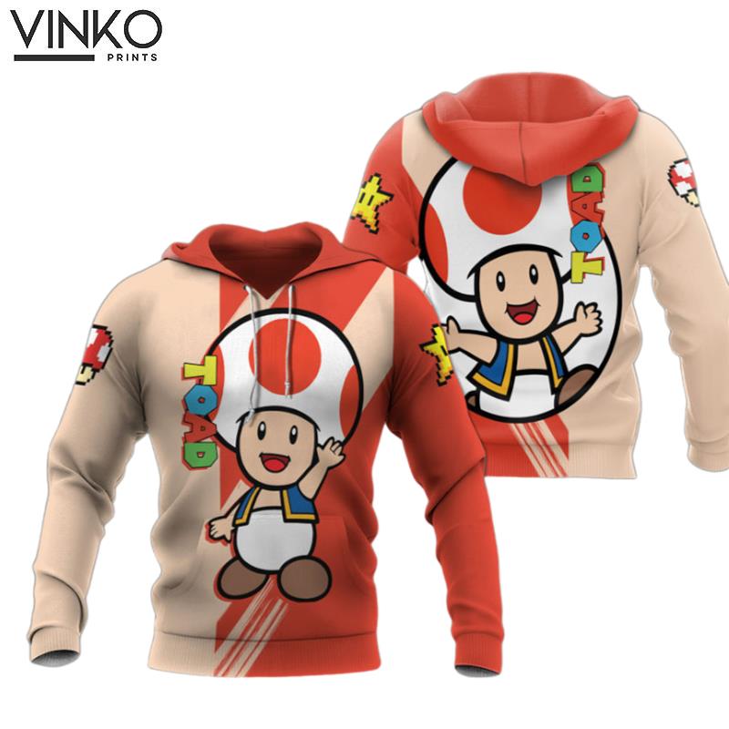 Game Super Mario Toad Hoodie