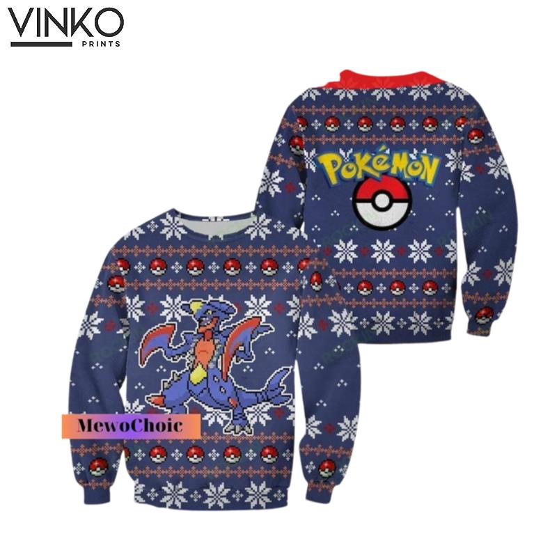 Garchomp PKM 3D Ugly Christmas Sweater