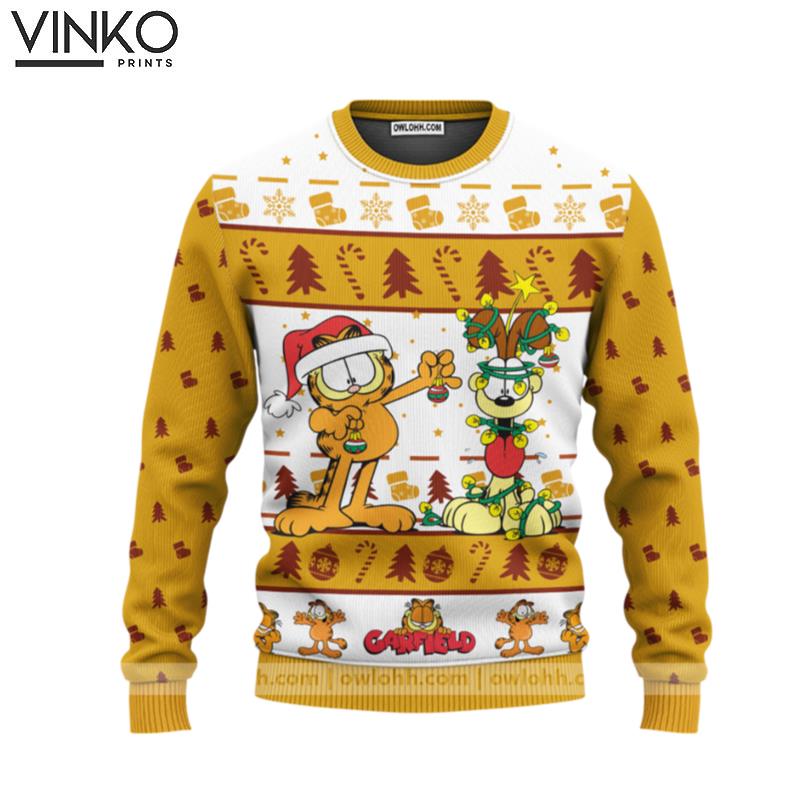 Garfield Amazing Gift Idea Thanksgiving Gift Ugly Christmas Sweater