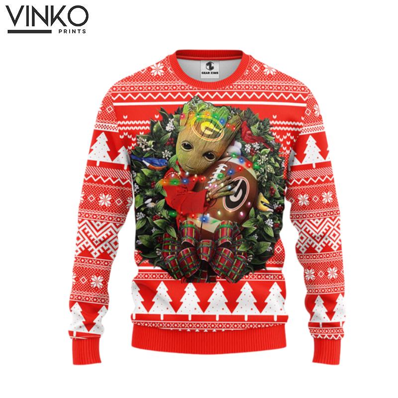 Georgia Bulldogs Groot Hug Ugly Christmas Sweater