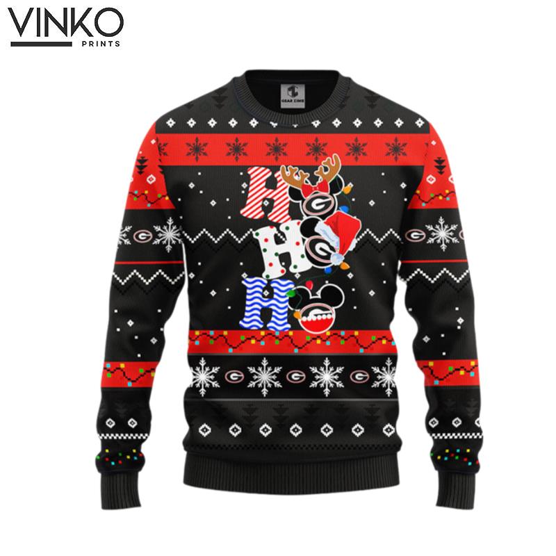 Georgia Bulldogs Hohoho Mickey Ugly Christmas Sweater