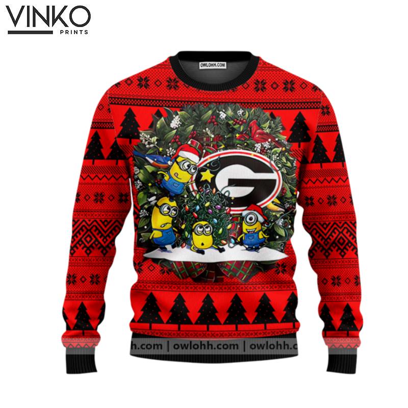 Georgia Bulldogs Minion Ugly Christmas Sweater