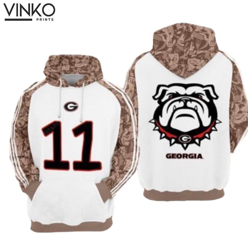 Georgia Bulldogs Ncaa Football Many Logo Hoodie