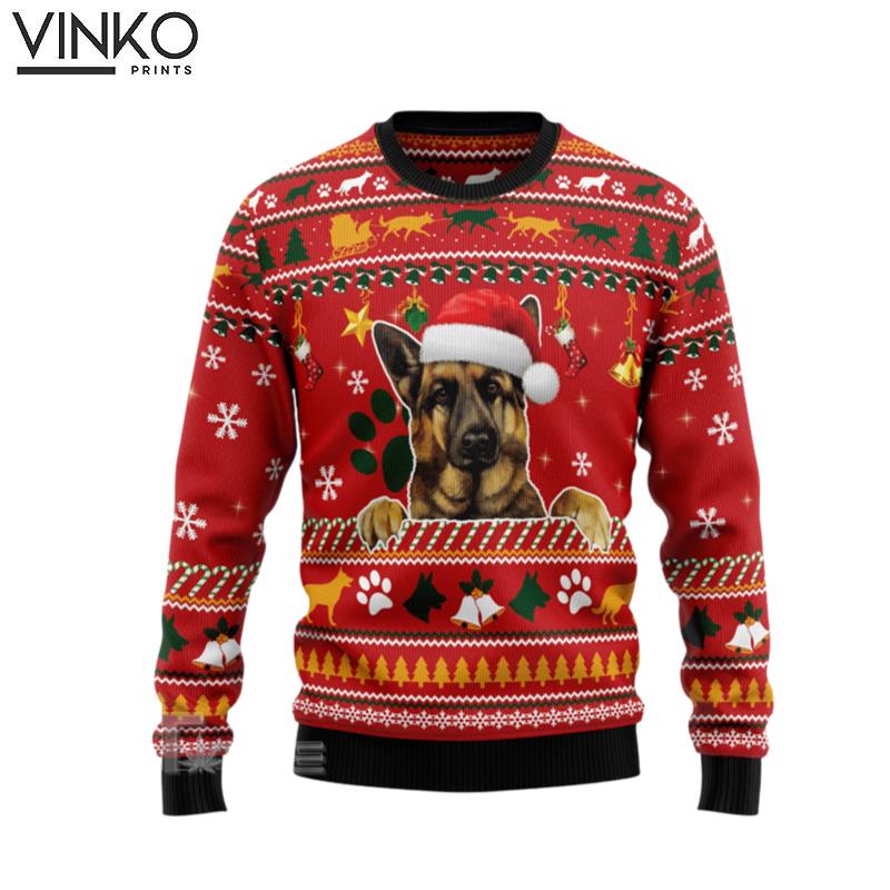 German Shepherd Waiting For Christmas Ugly Christmas Sweater