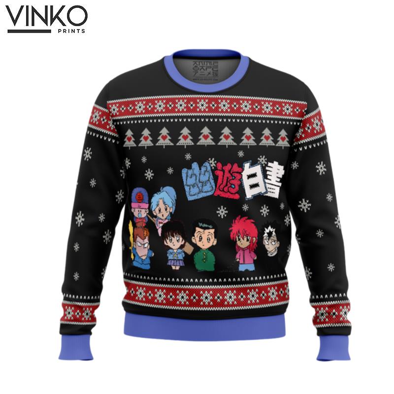 Ghost Fighter YuYu Hakusho Chibis Ugly Christmas Sweater