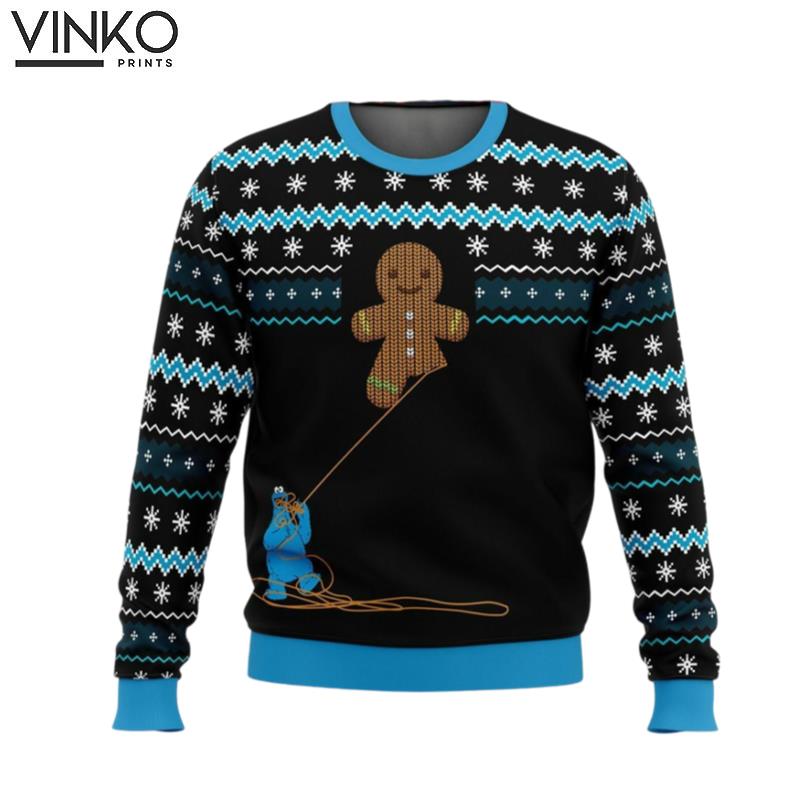 Gingerbread Cookie Monster Ugly Christmas Sweater