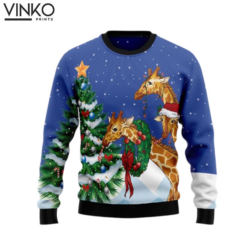 Giraffe Family Xmas Gift For Pet Lovers Lover Xmas Gift Ugly Christmas Sweater