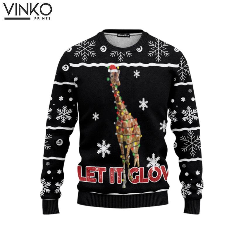 Giraffe Let It Glow For Men And Women Ugly Christmas Sweater