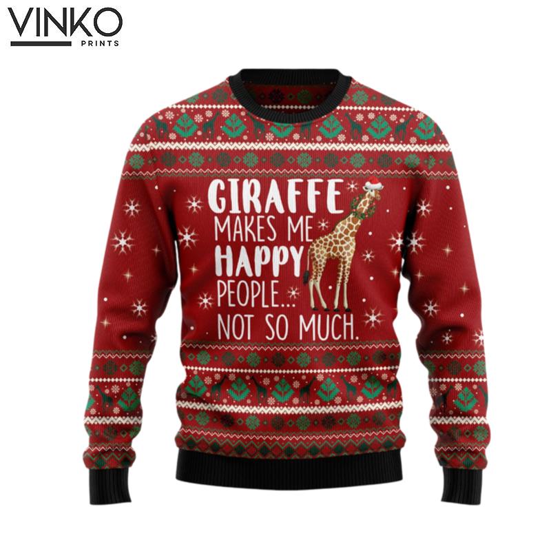 Giraffe Makes Me Happy G51030 Ugly Christmas Sweater