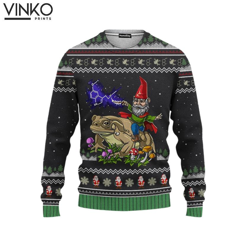 Gnome Riding Toad Custom Cosplay Ugly Christmas Sweater